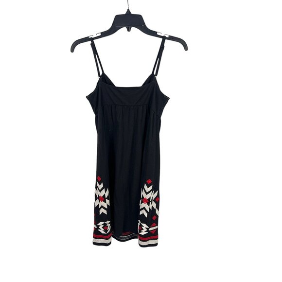 I.N.C Aztec Embroidered Sundress Adjustable Spaghetti Straps M Deep Black Casual - Picture 2 of 8